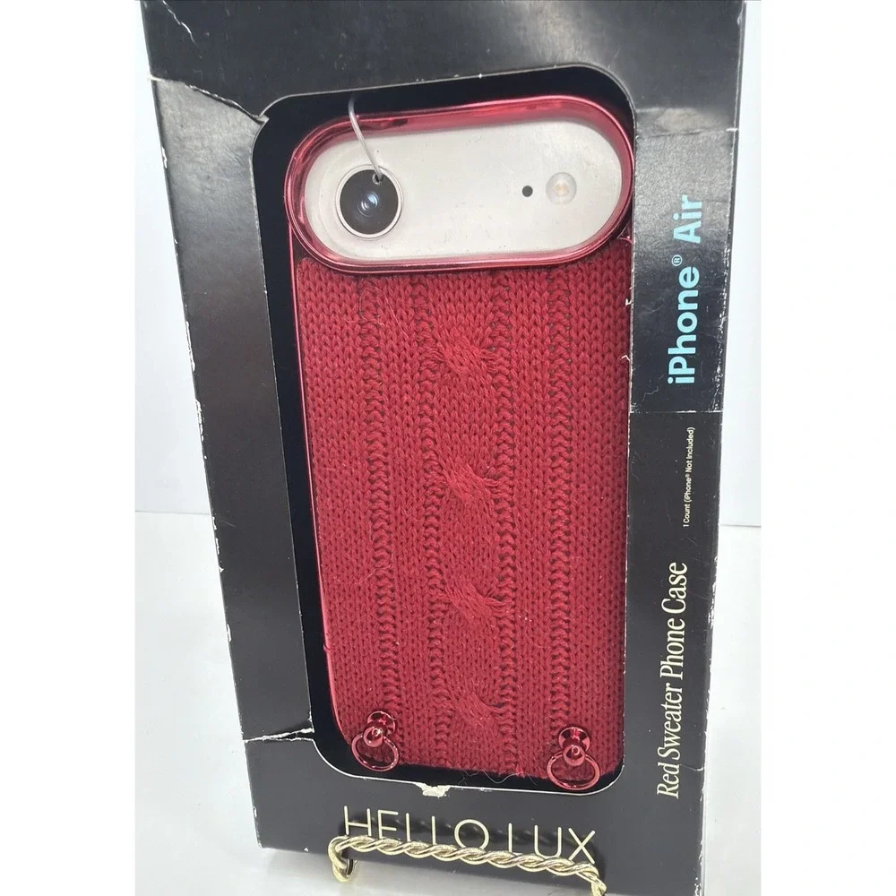 HELLO LUX Red Sweater Fabric Fitted Case Skin for iPhone Air Apple Phone